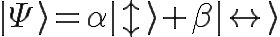 \Huge |\Psi\rangle = \alpha |\updownarrow\rangle + \beta|\leftrightarrow\rangle